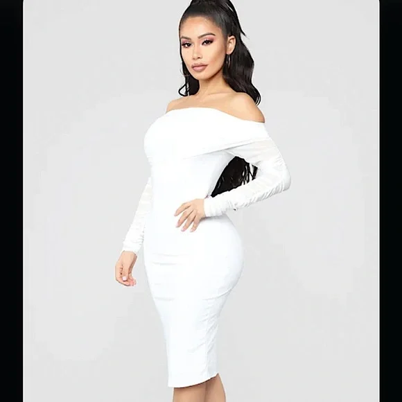 off the shoulder dress fashion nova Catherine Neutral Mini Dress with Tie Waist – Relle Belle Boutique main image 1